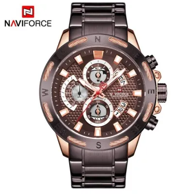 NAVIFORCE NF9165 Men Watches Clock Chronograph Stainless-Steel Military Waterproof Quartz Watch Male Wrist Watch